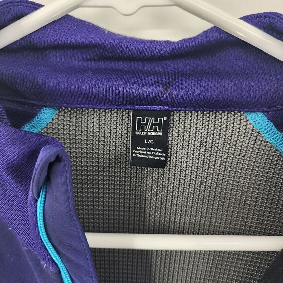 Helly hansen blue long sleeve large running pullover mesh back skiing gym workou - Picture 4 of 4